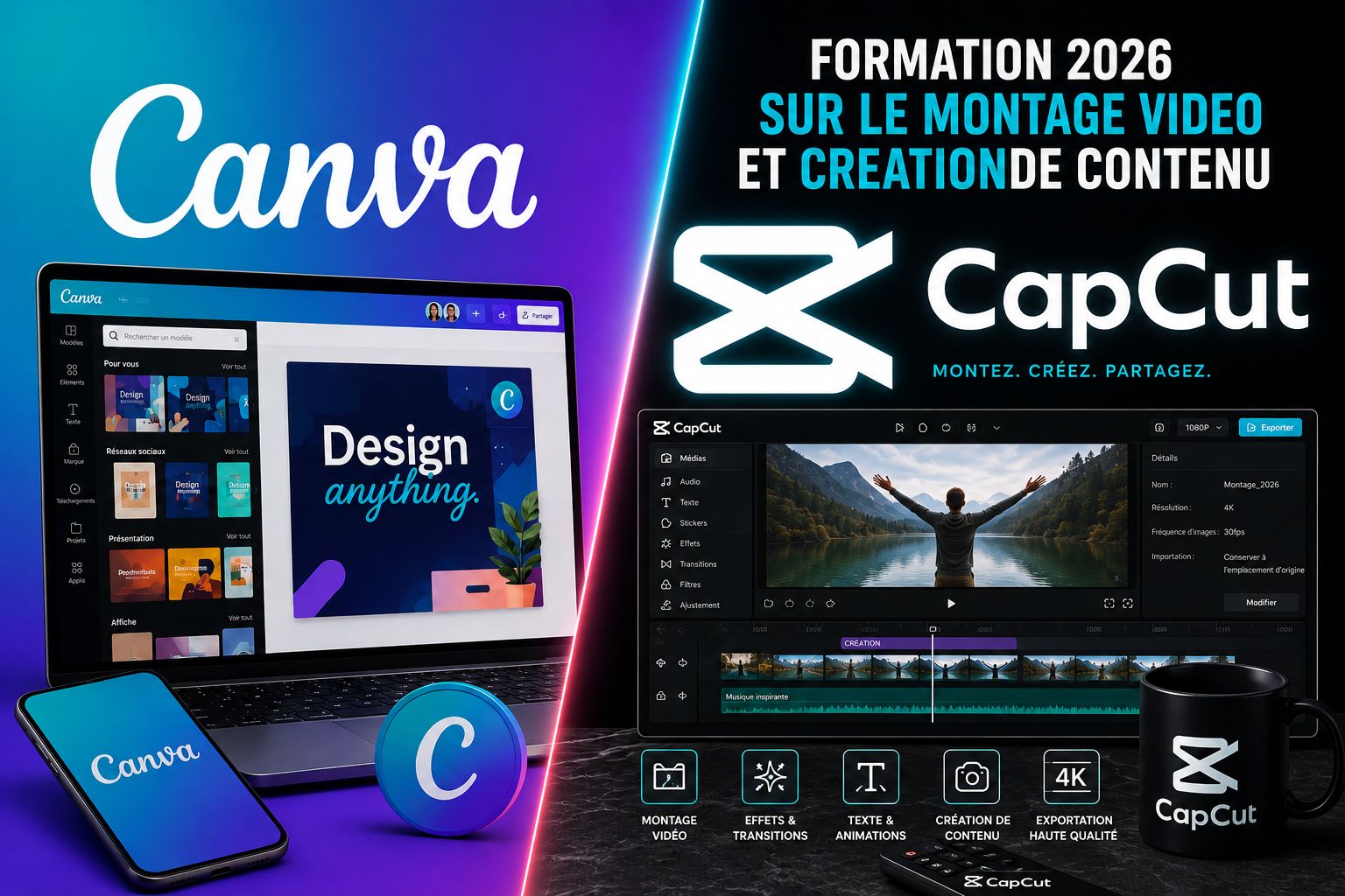 🎨 FORMATION CANVA + CAPCUT 2026 :