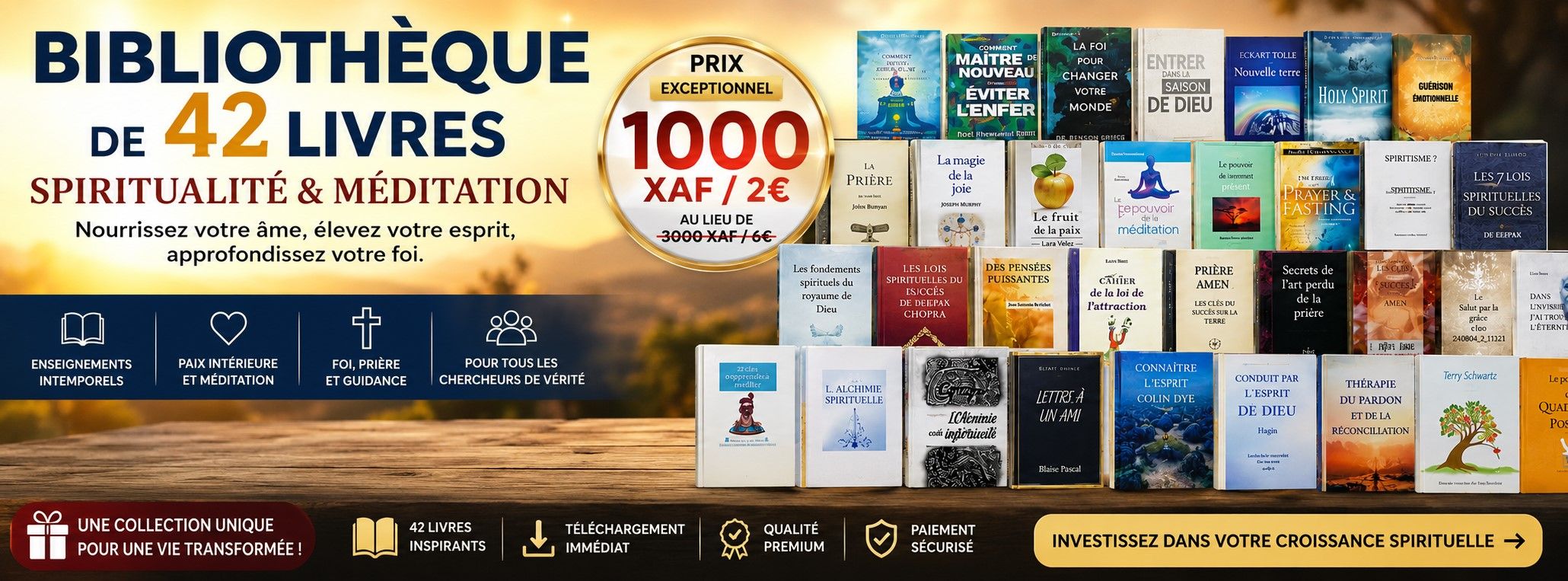 BIBLIOTHEQUE DE 42 LIVRES DE SPIRITUALITES