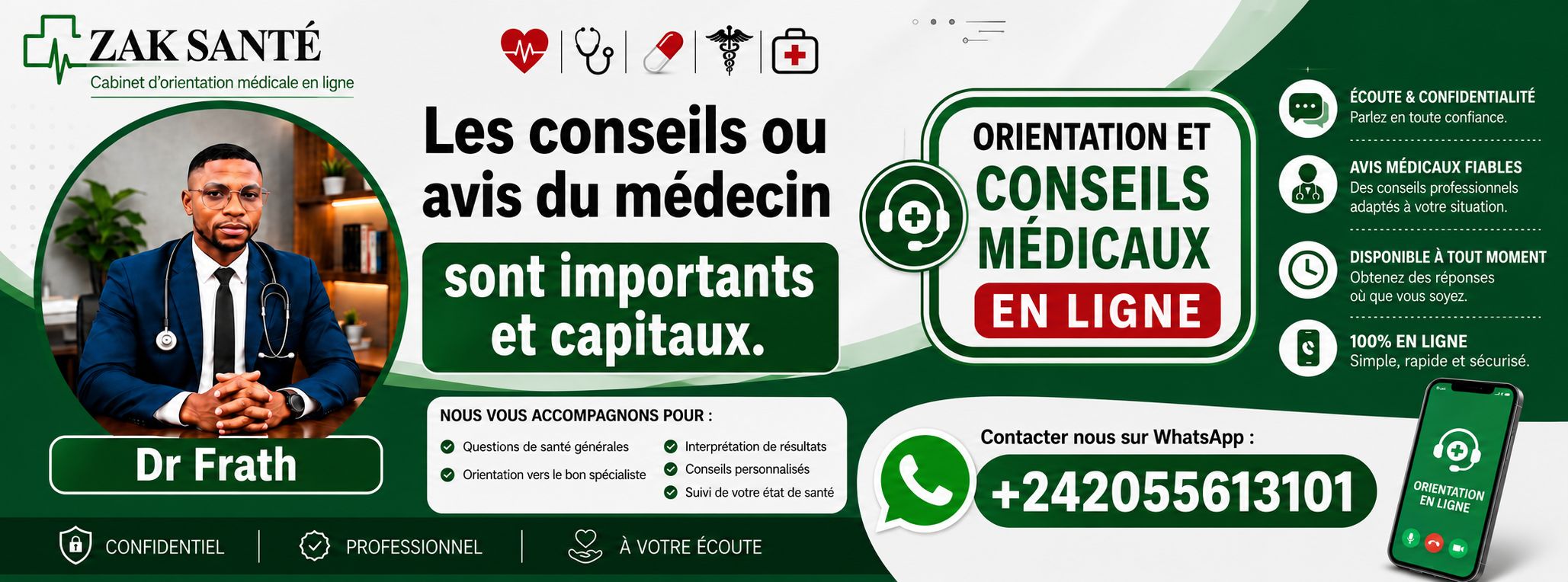 CONSEILS ET ORIENTATION MÉDICALE en ligne