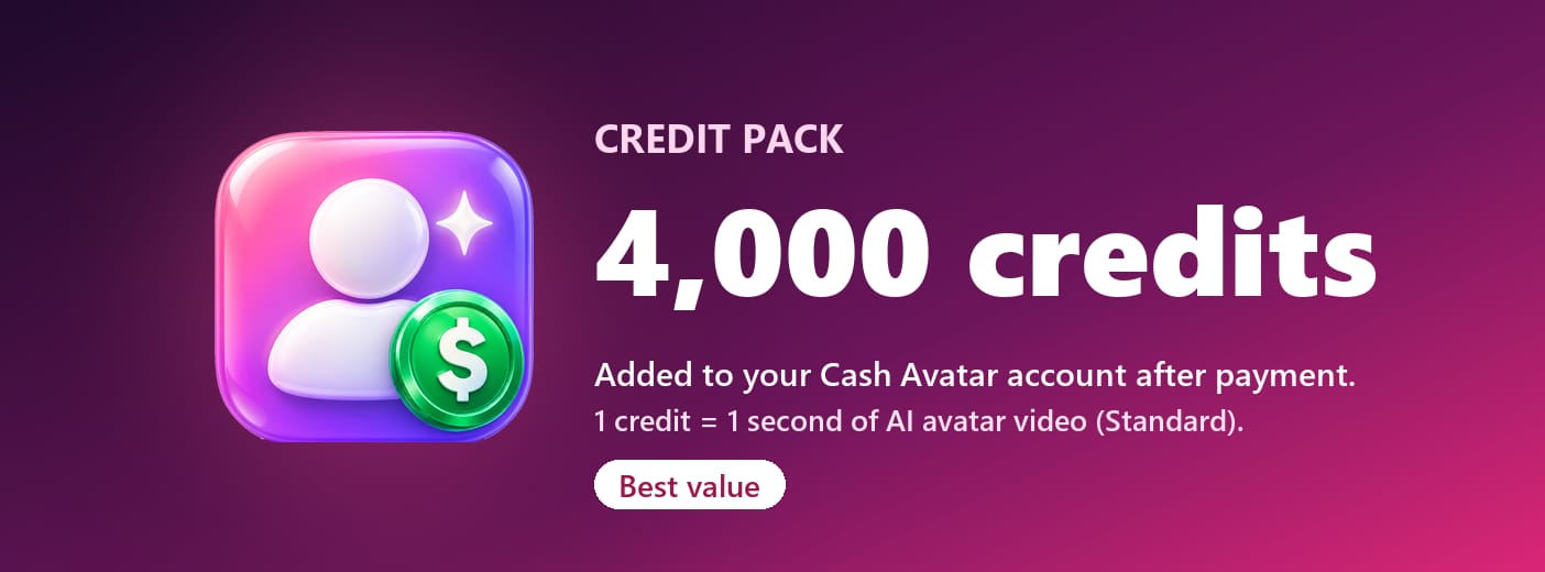 Credit Pack - 4,000 Cash Avatar credits