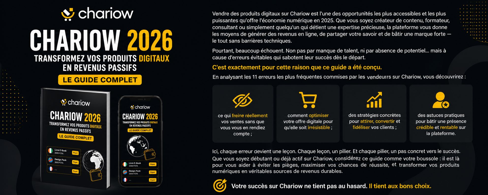 Chariow 2026 : Transformez vos Produits Digitaux en Revenus Passifs : Le Guide Complet