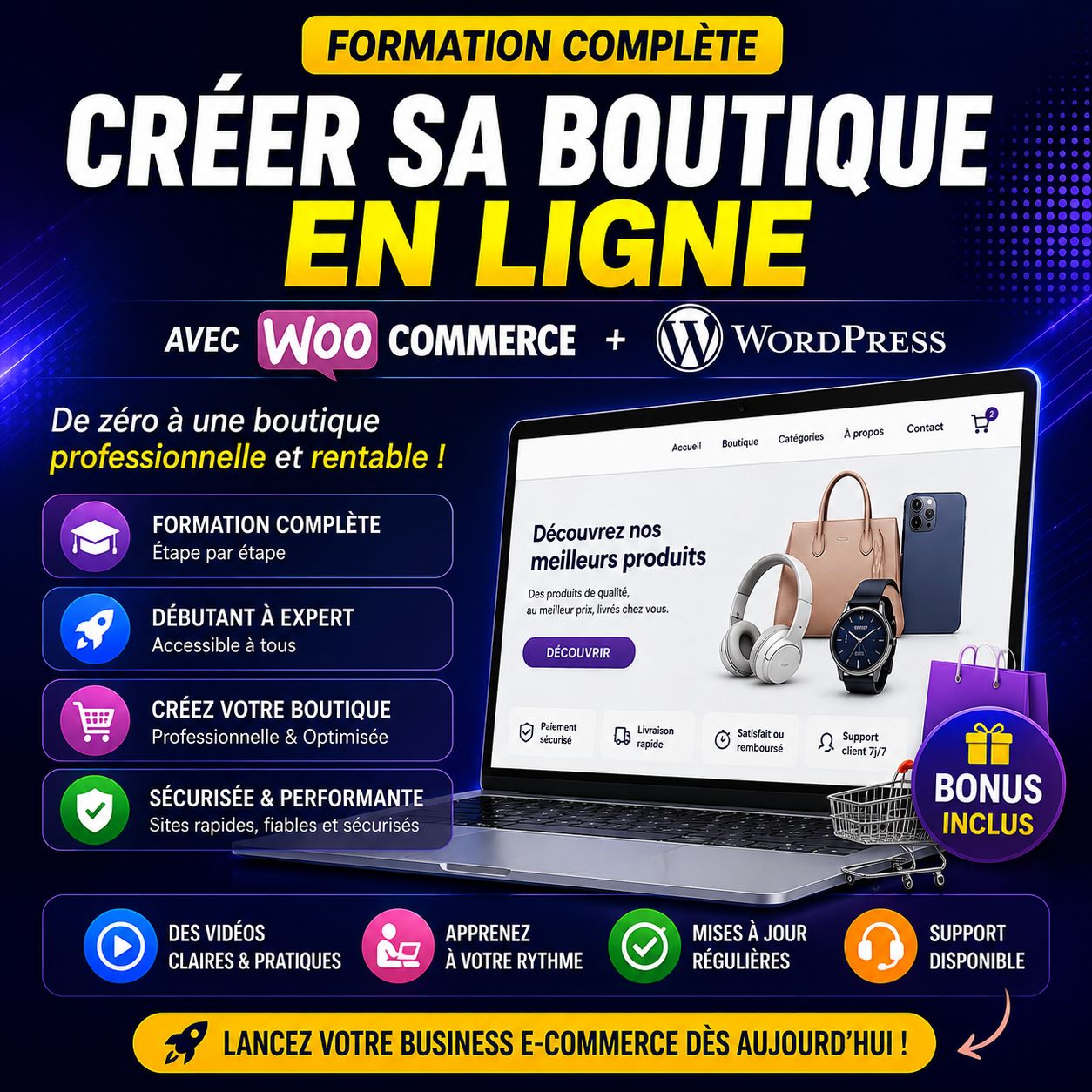 DÉVELOPPER SA BOUTIQUE EN LIGNE AVEC WORDPRESS & WOOCOMMERCE