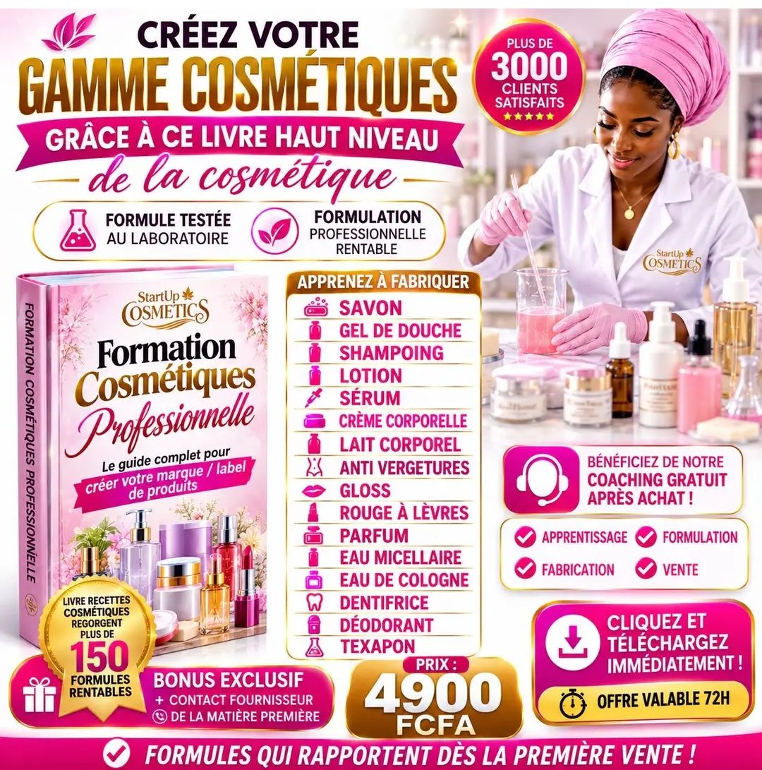 Livre de Formulation Gamme Cosmétique: 150 Formules Prêtes à Utiliser