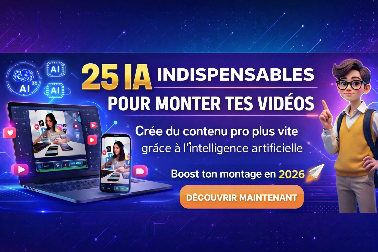 25 Outils IA Gratuits pour Vidéos