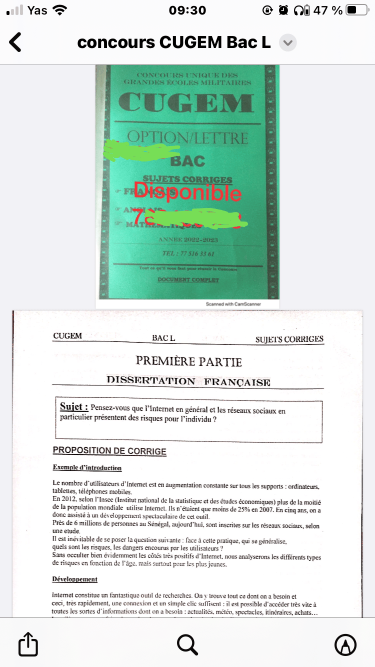 Fascicules cugem bac lettre