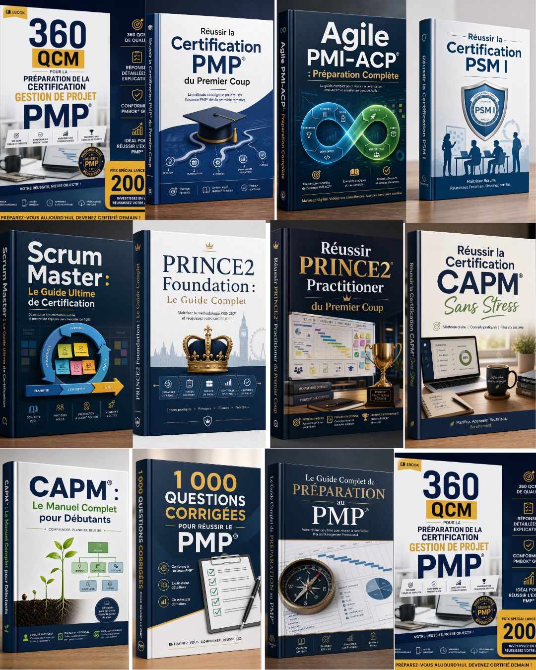 PACK CERTIFICATION EN GESTION DE PROJET ( 11 LIVRES POUR LA PREPARATION )