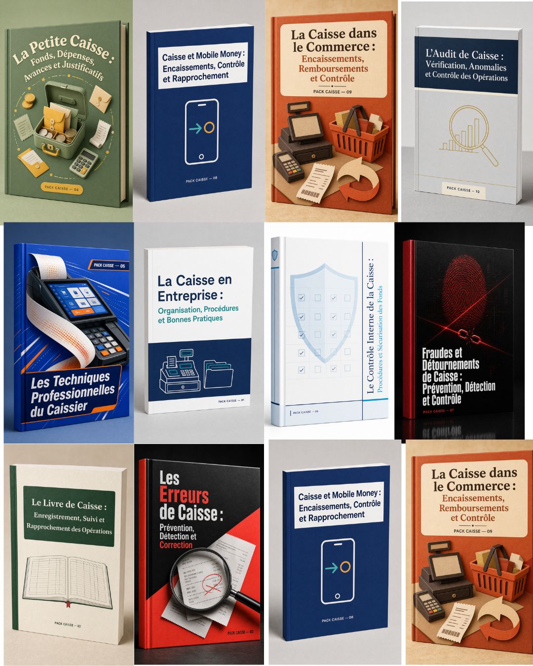 PACK GESTIONNAIRE DE CAISSE ( 10 LIVRES POUR MAITRISER LA GESTION DE LA CAISSE )