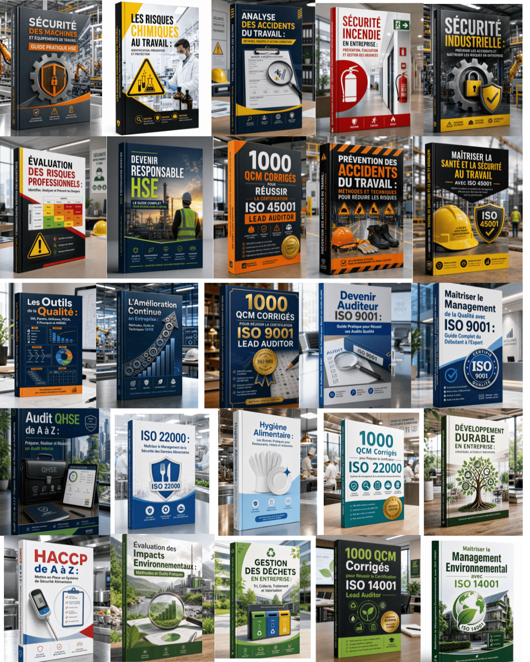 🦺 PACK QHSE (25 LIVRES POUR MAÎTRISER LA QUALITÉ, L’HYGIÈNE, LA SÉCURITÉ ET L’ENVIRONNEMENT)