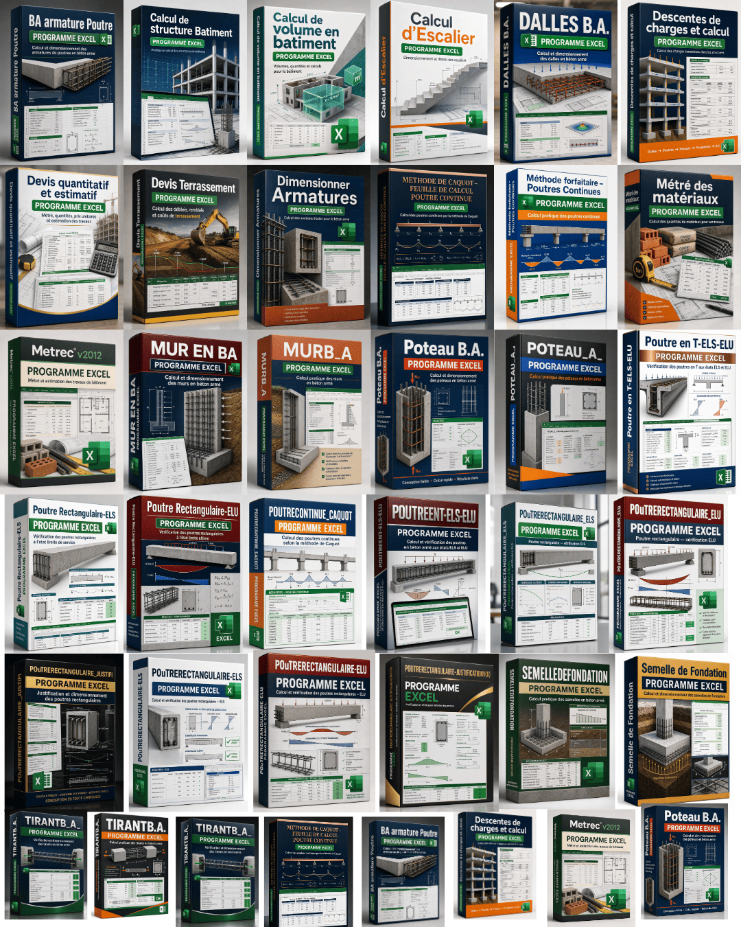 🏗️ PACK ULTIME — CALCUL & DIMENSIONNEMENT BTP / GÉNIE CIVIL