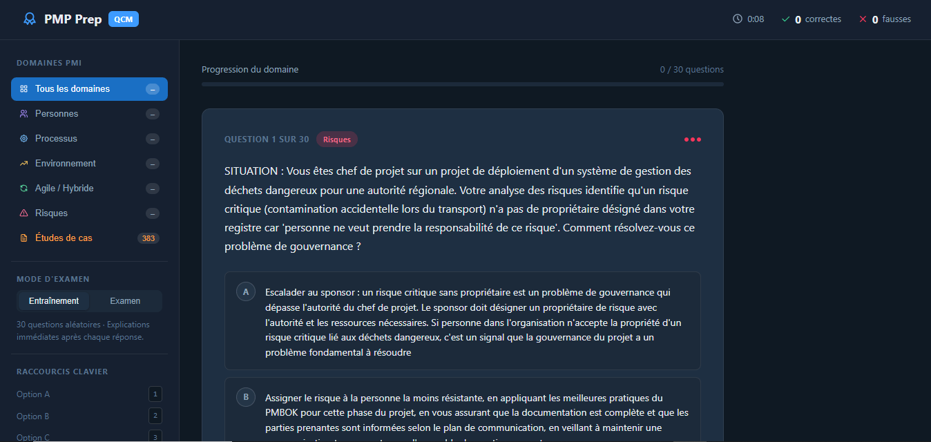 PMP PREP QCM ( APPLICATION WEB DE PREPARATION DE PMP : SIMULATEUR )