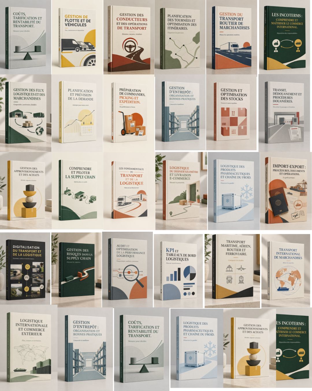KIT TRANSPORT & LOGISTIQUE 25 LIVRES ( 25 DOCUMENTS POUR AMELIORER VOS COMPETENCES)