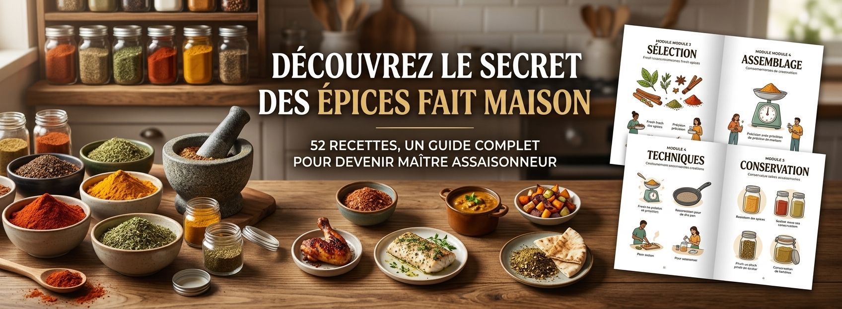 Le Manuel Secret des Épices Maison — 52 Recettes d'Assaisonnements & Formation de Création