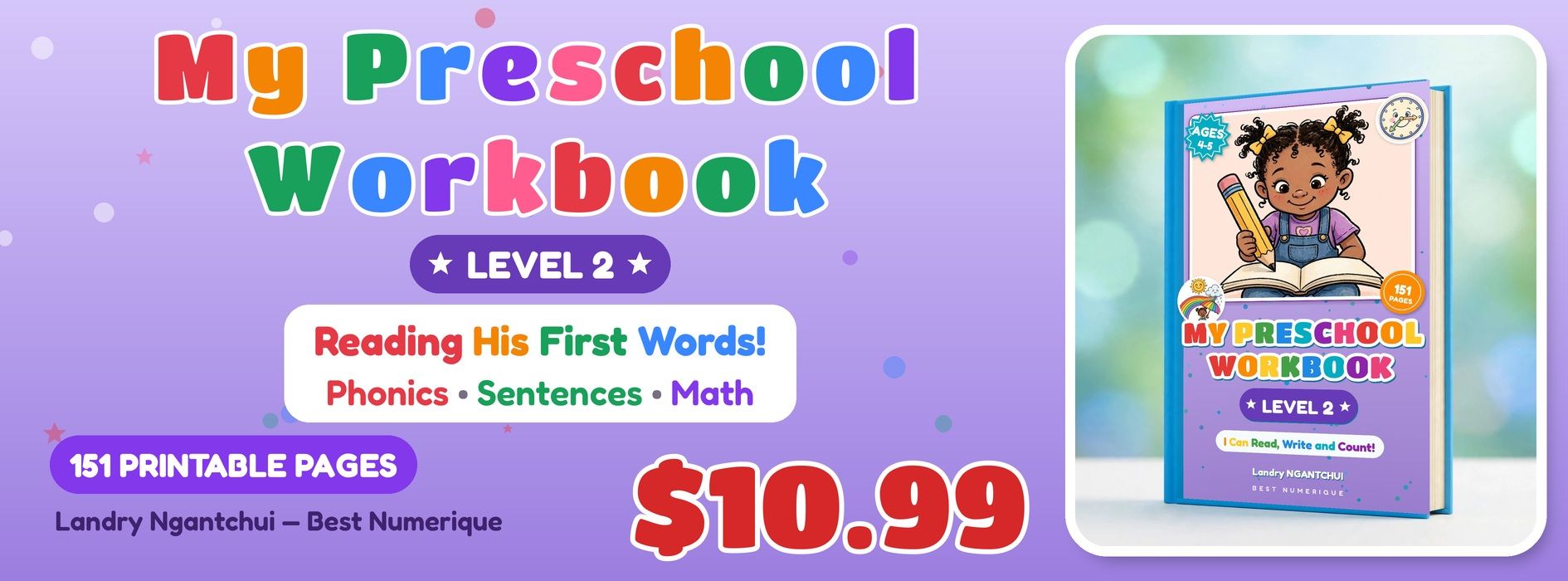 My Preschool Workbook LEVEL 2 — Read, Write and Count (Ages 4-5)