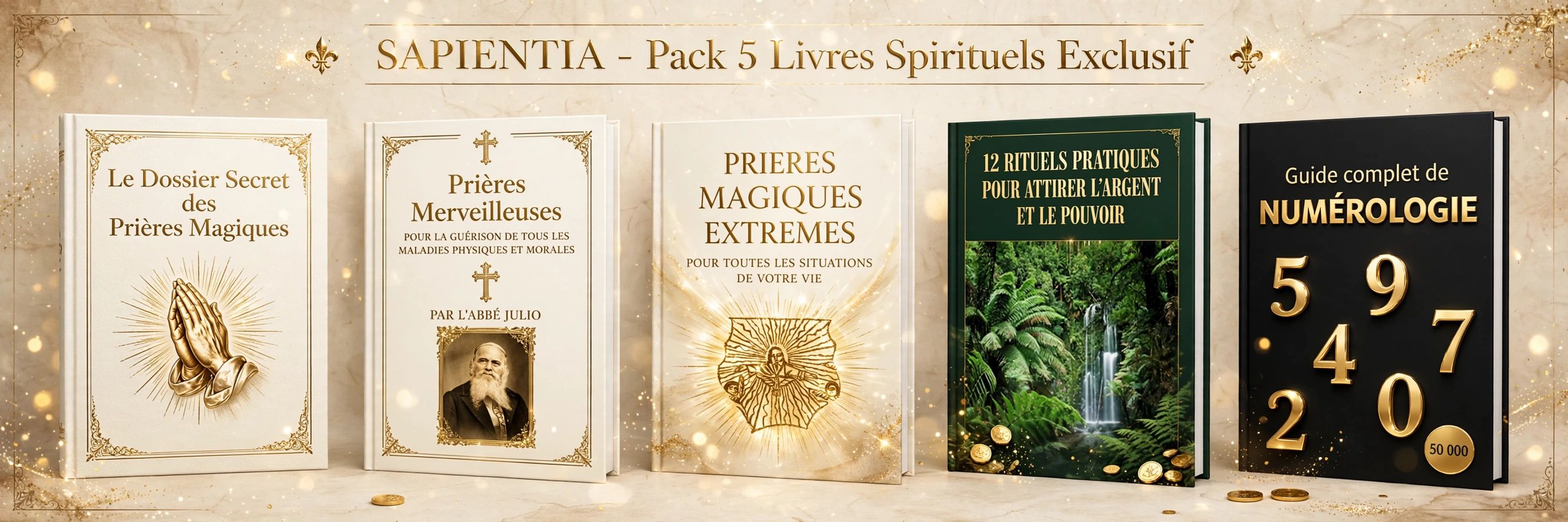 Pack de 5 livres de prières et rituels puissants