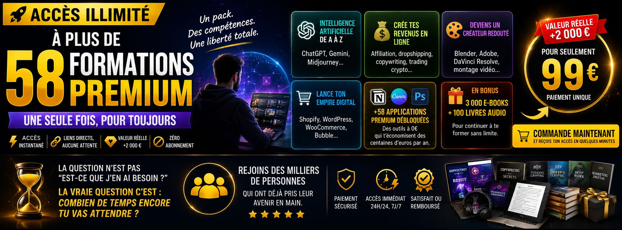 Pack de 58 formations + 58 apps premium