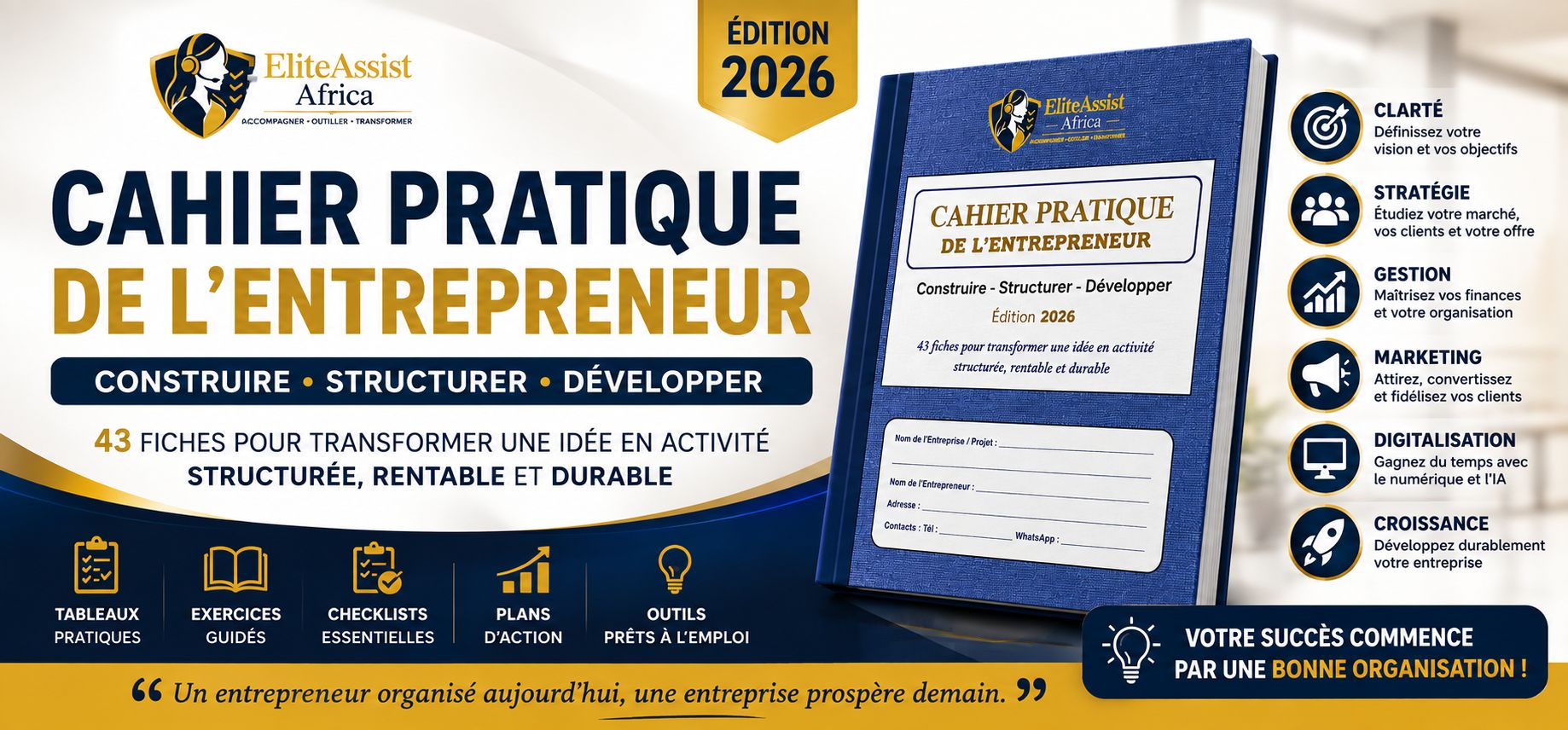 Planificateur Entrepreneurial : Cahier de Stratégie Instantanée