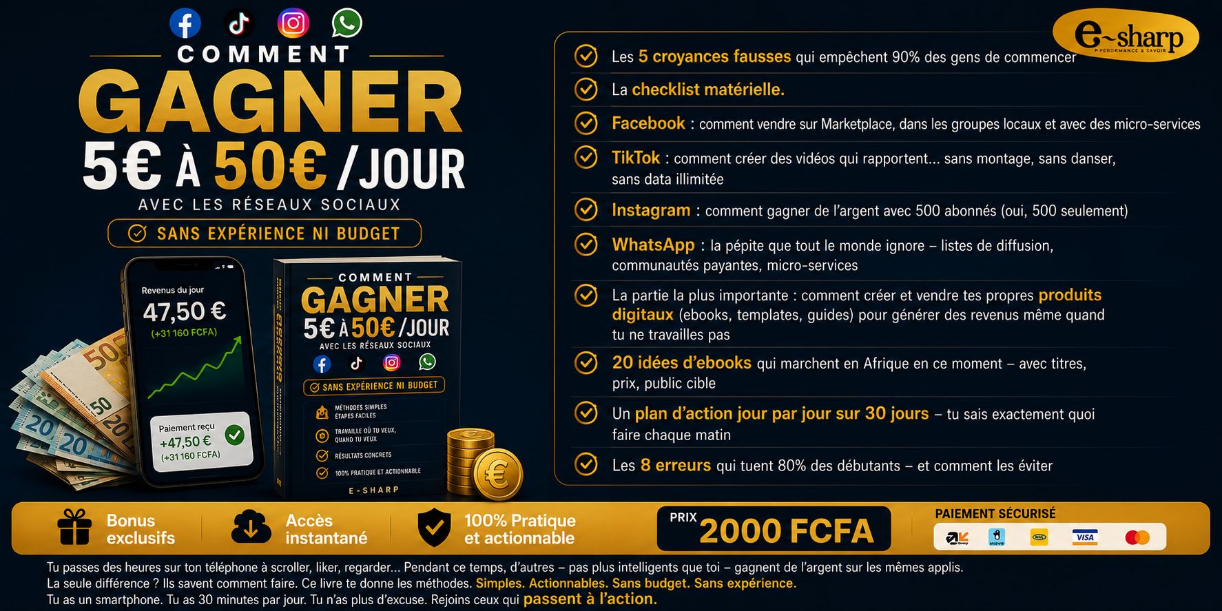 Pas de budget? Générez 5€-50€/jour sur les réseaux sociaux sans expérience