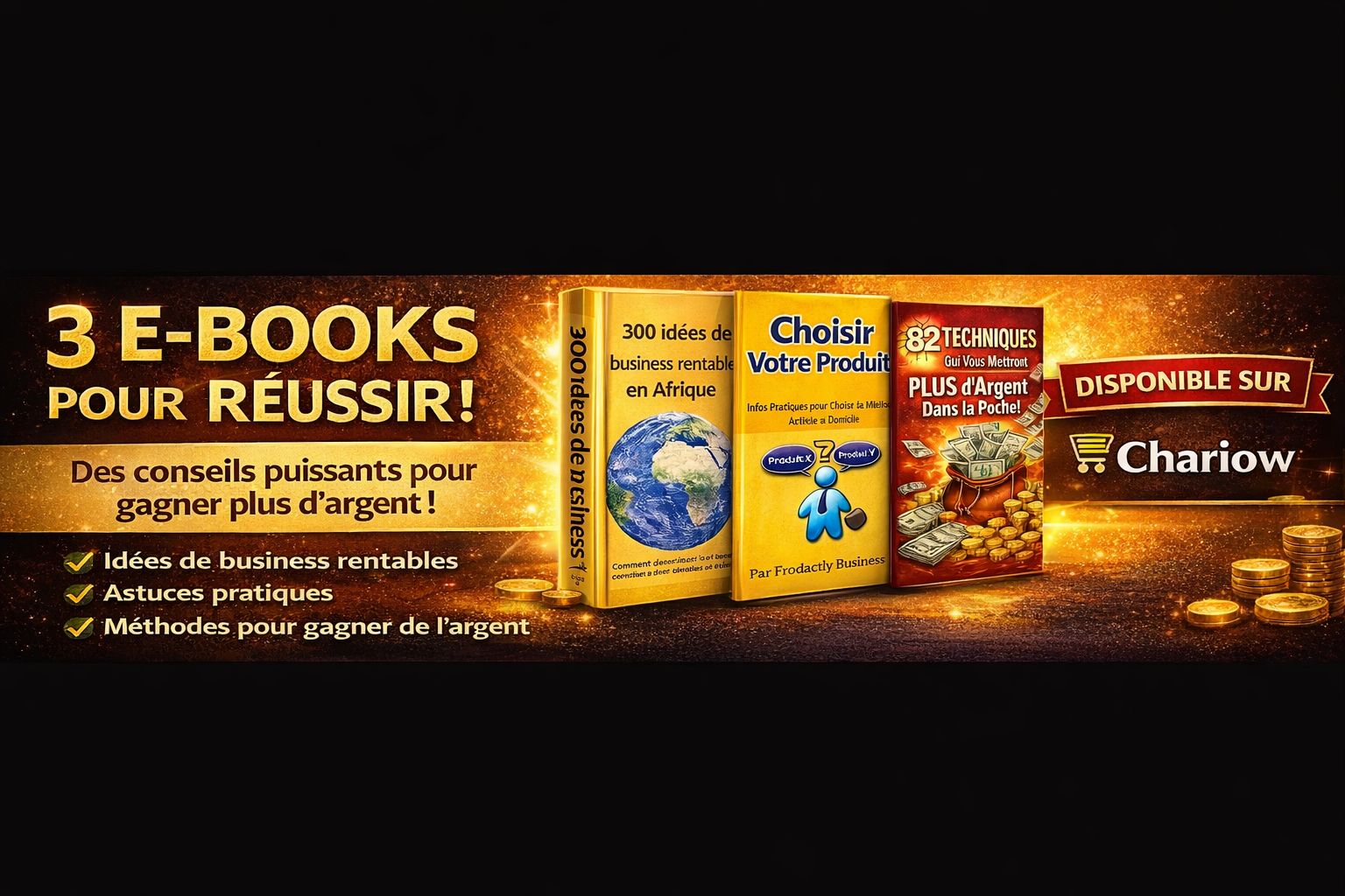 Pack de 3 livres de business rentable en Afrique