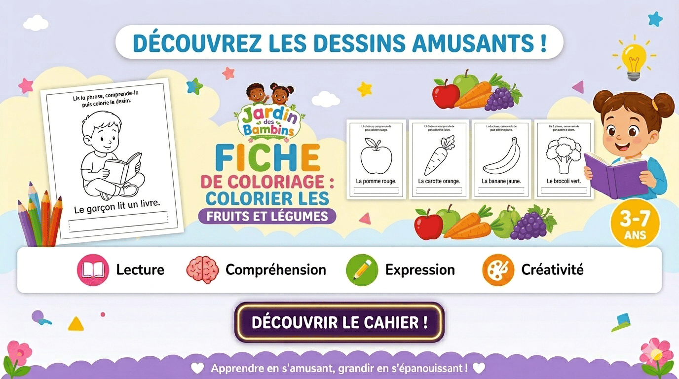 FICHE DE COLORIAGE: Colorier les fruits et légumes