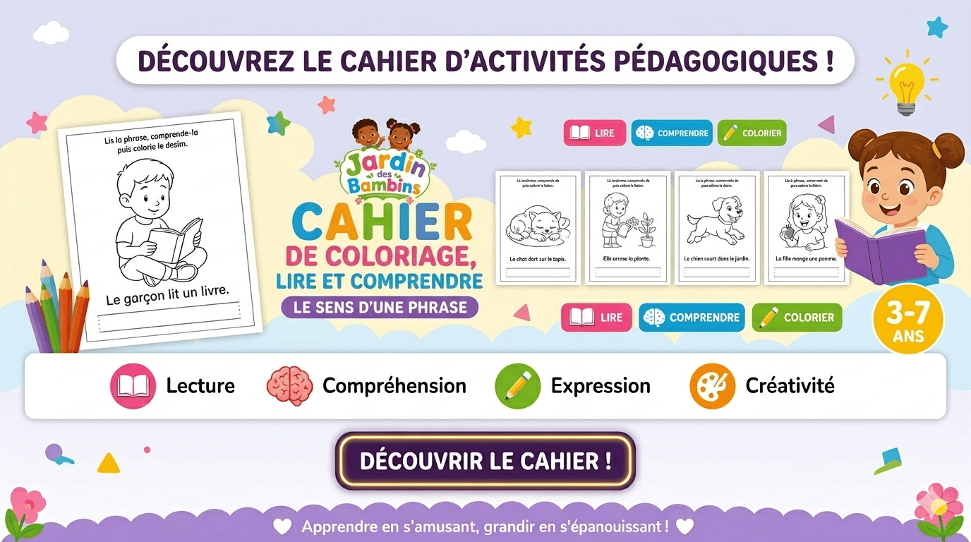 CAHIER DE COLORIAGE: Lire et comprendre le sens d'une phrase