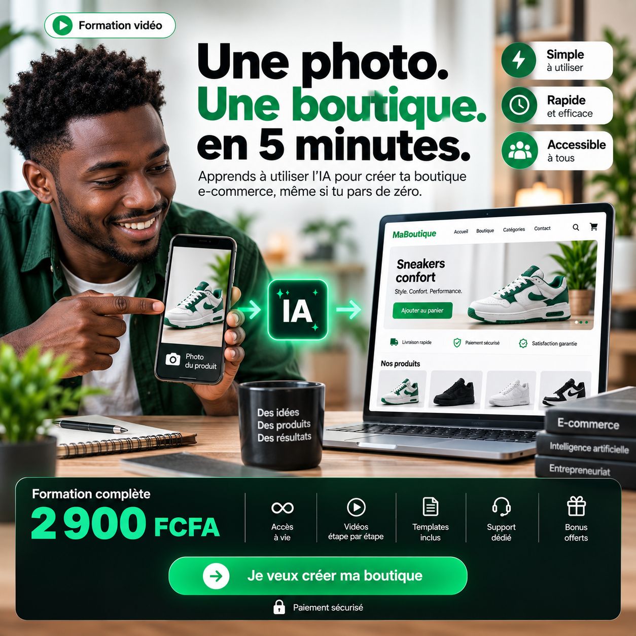 Lance ta boutique en ligne avec l'ia en moins de 5min
