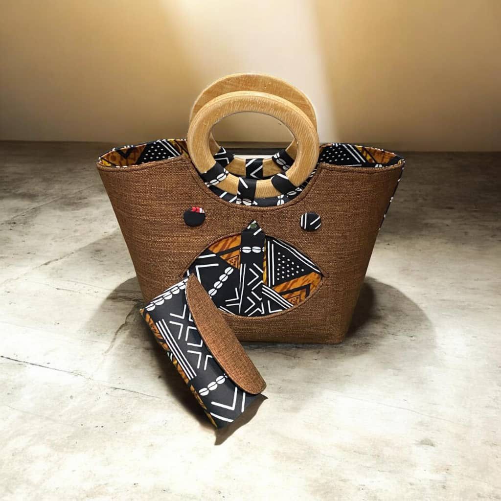 Sac à main élégant avec portefeuille assorti - Style africain