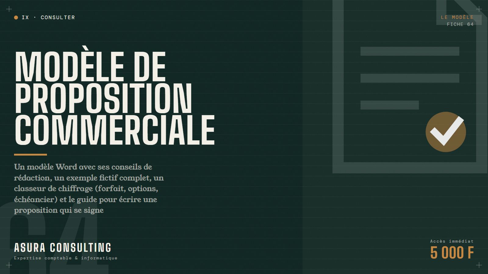 Template de proposition commerciale (Word + chiffrage)