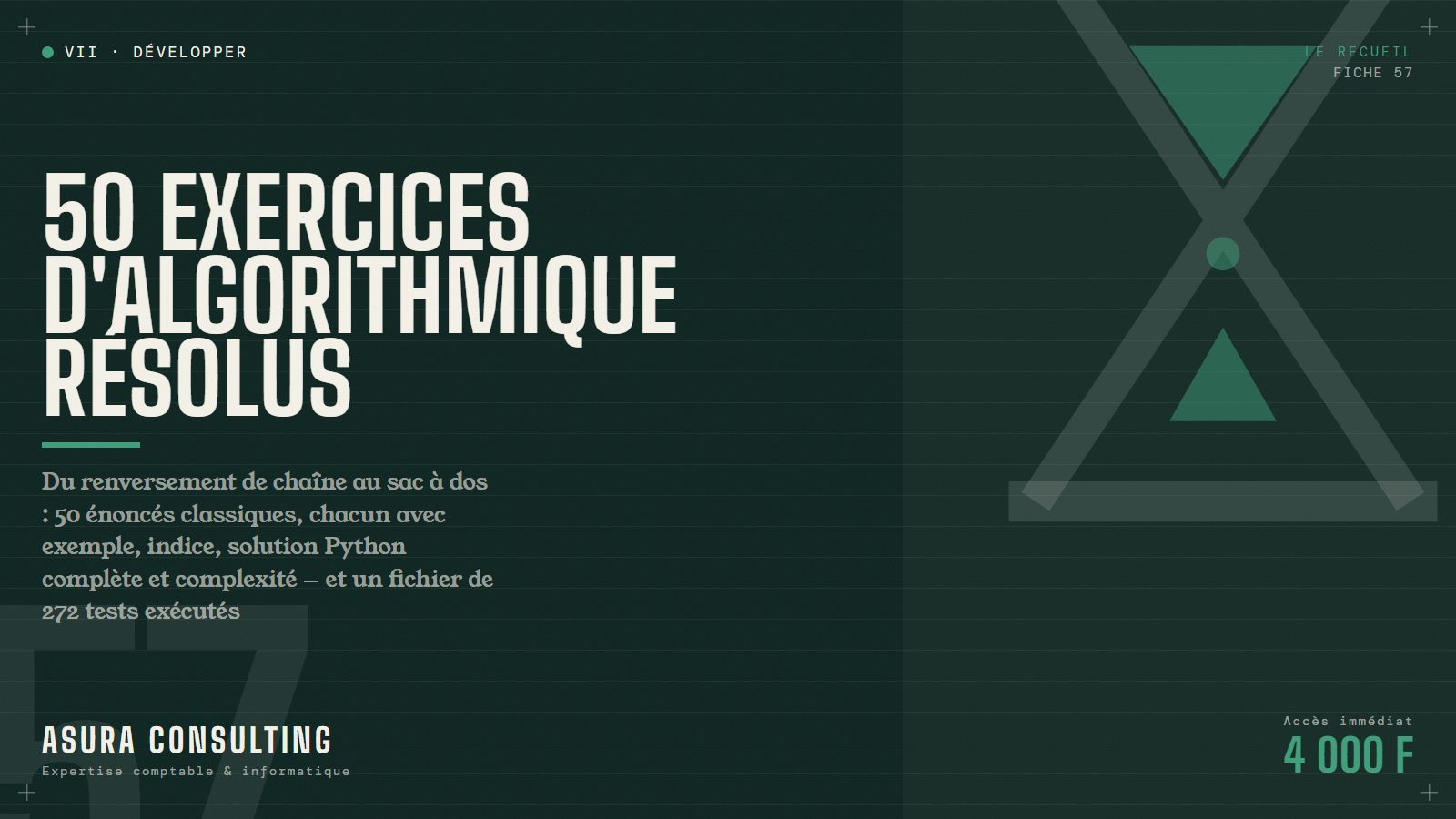 50 exercices d'algorithmique résolus (Python)