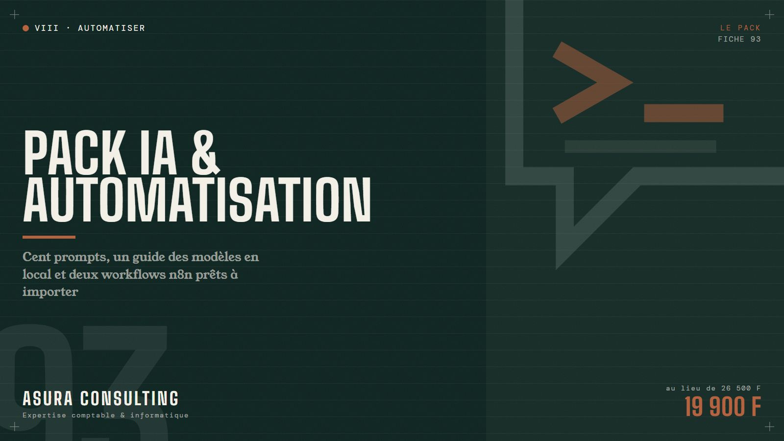 Pack IA et automatisation : prompts, modèles locaux et workflows n8n