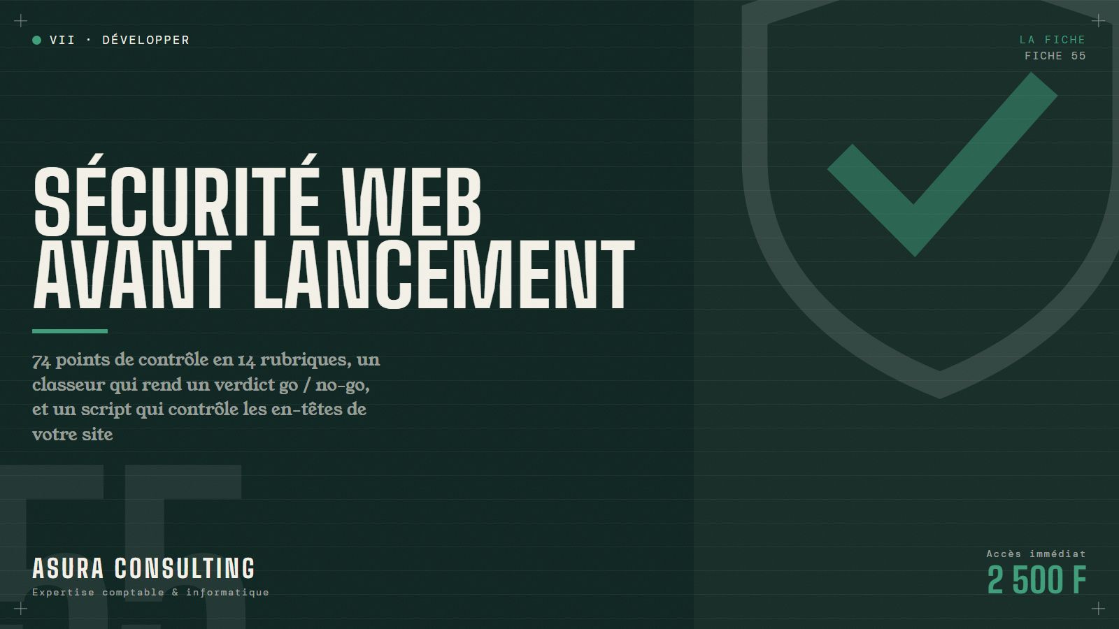 Check-list : Sécurité web avant lancement