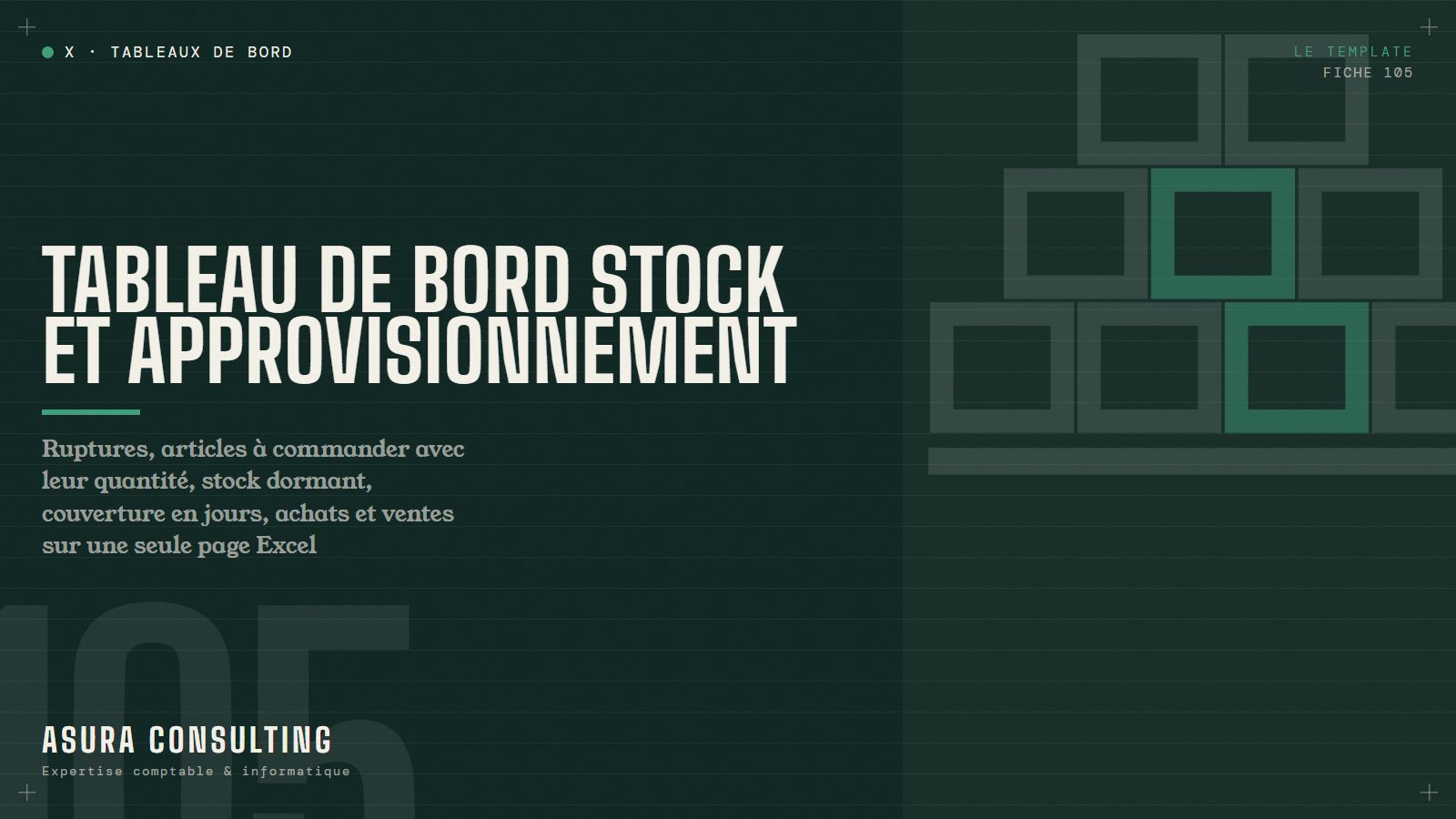 Tableau de bord Stock et approvisionnement (template Excel)
