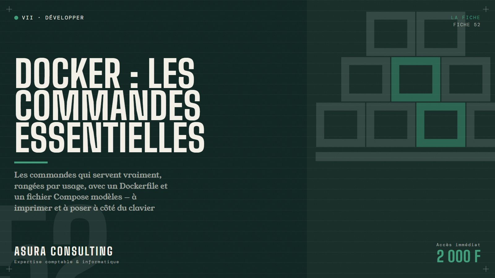 Cheat Sheet : Commandes Docker (PDF imprimable)