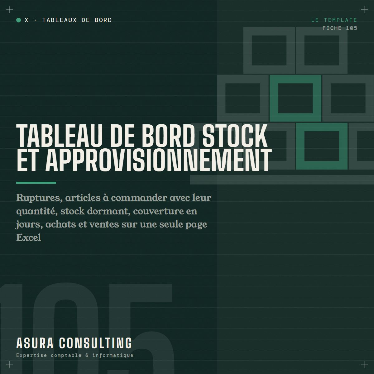 Tableau de bord Stock et approvisionnement (template Excel)