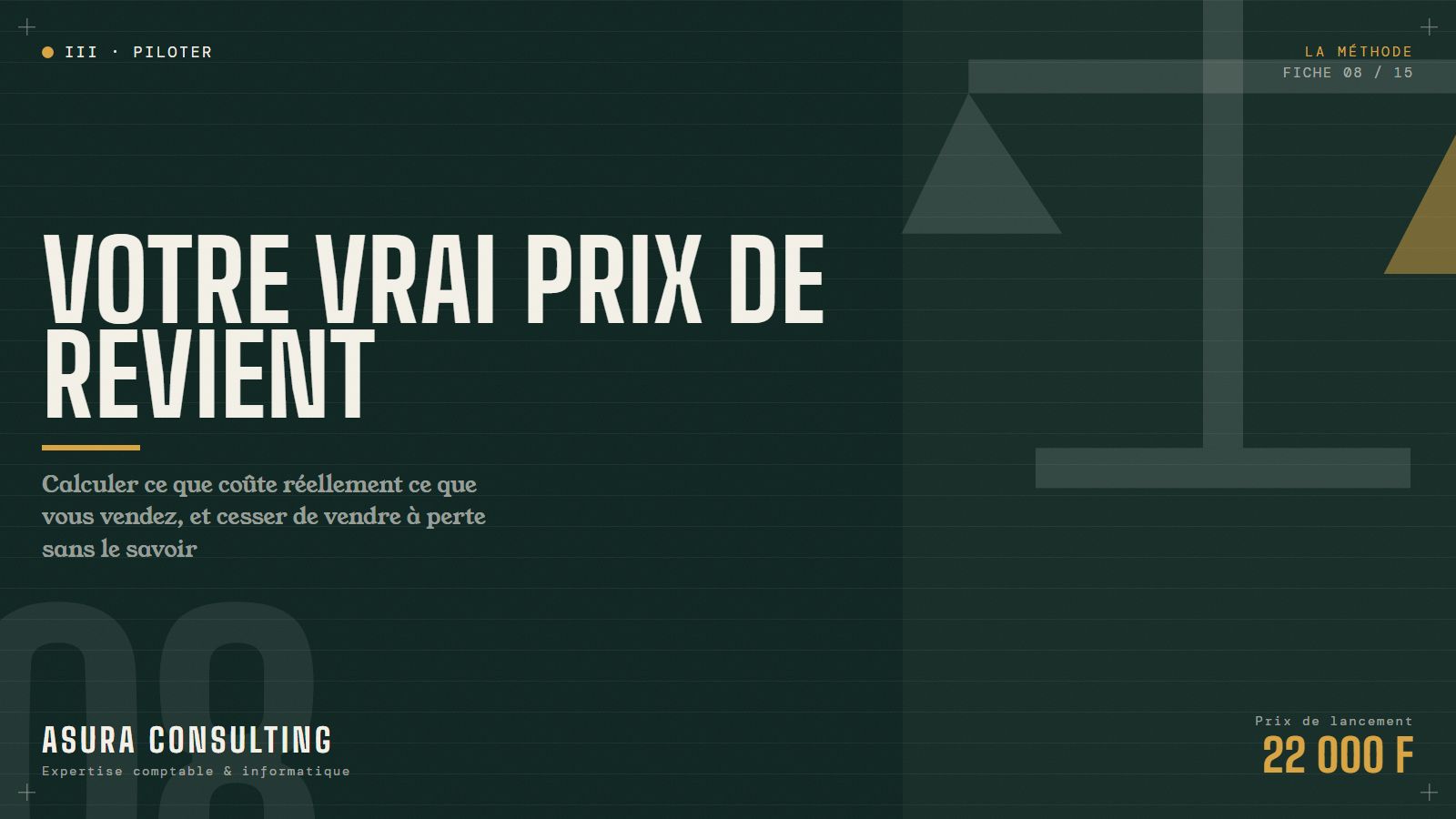 VOTRE VRAI PRIX DE REVIENT