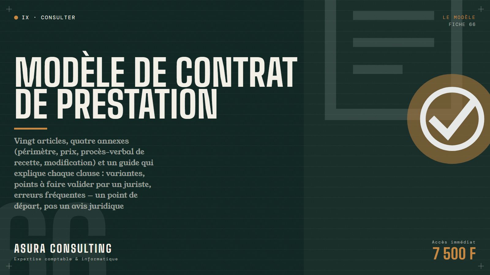 Modèle de contrat de prestation de services IT (Word + guide)