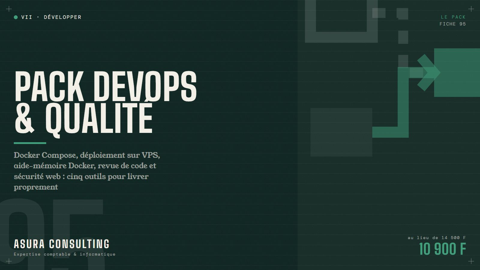 Pack DevOps et qualité : Docker, déploiement, sécurité web et revue de code