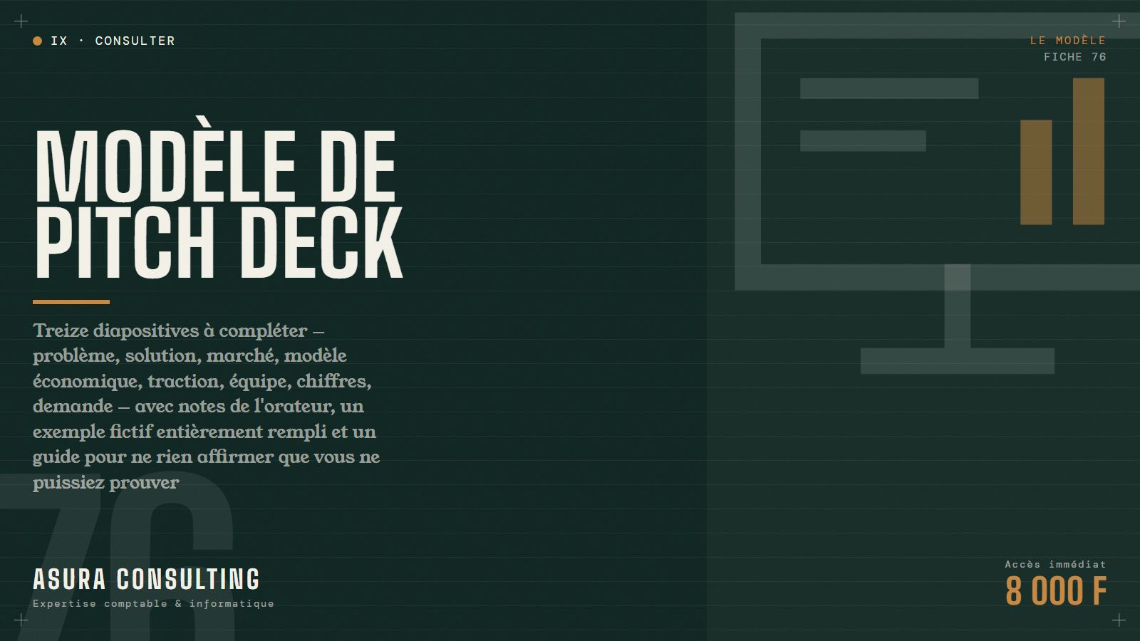 Modèle de pitch deck : 13 diapositives PowerPoint, exemple fictif et guide