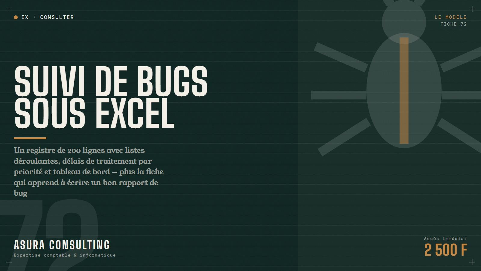 Template Excel de suivi de bugs