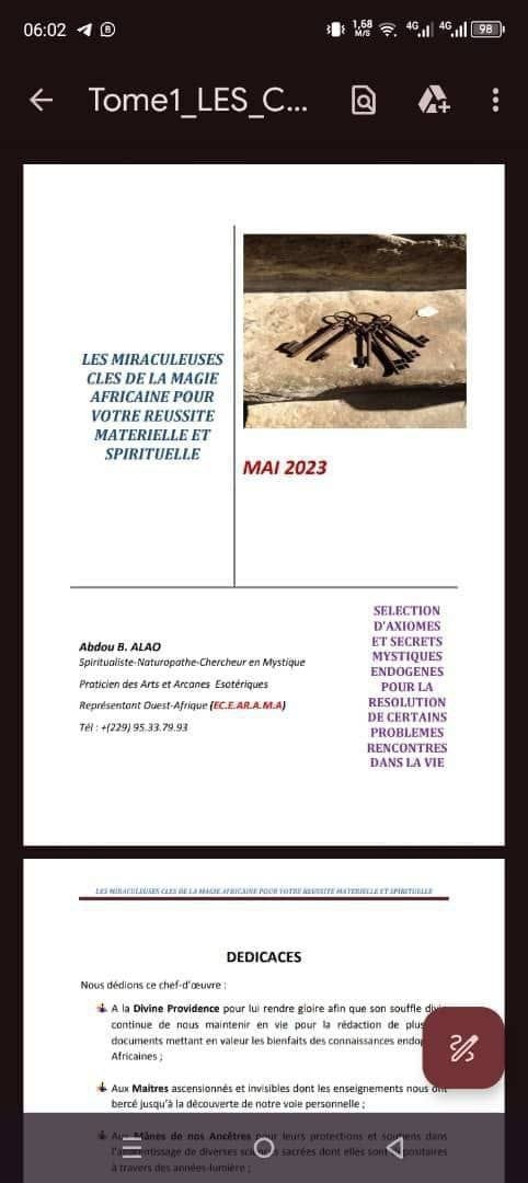 📛 MIRACULEUX CLÉ DE LA MAGIE AFRICAINE TOME 1