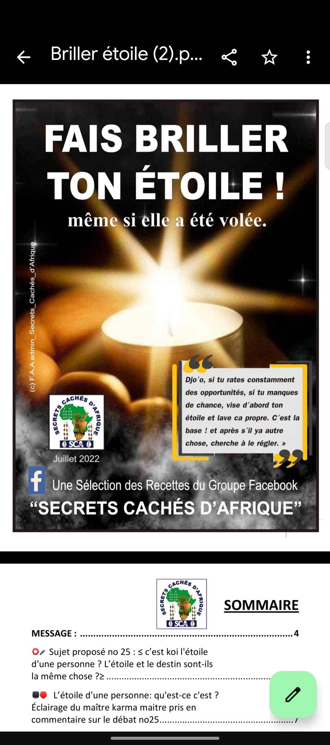 📛 FAIRE BRILLER MON ÉTOILE