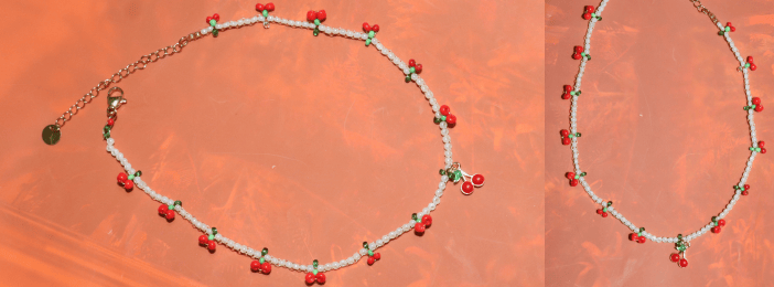 Cerises en perles Bracelet pour cheville