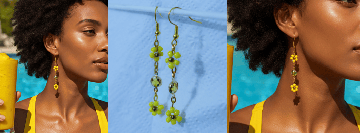 Boucles d'oreilles en perles marguerites
