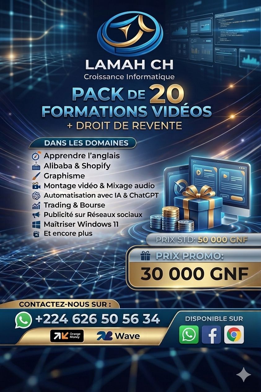 Pack de 20 Formations + Droit de revente