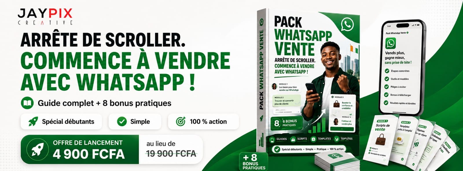 Arrête de scroller. Commence à vendre avec WhatsApp !
