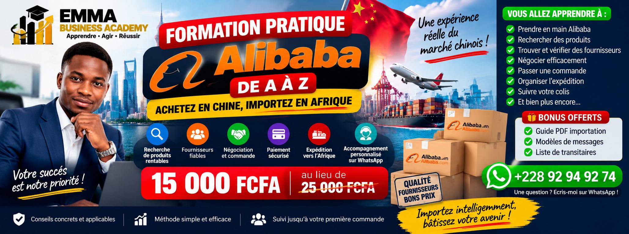 Formation Pratique Alibaba de A à Z – Accompagnement WhatsApp