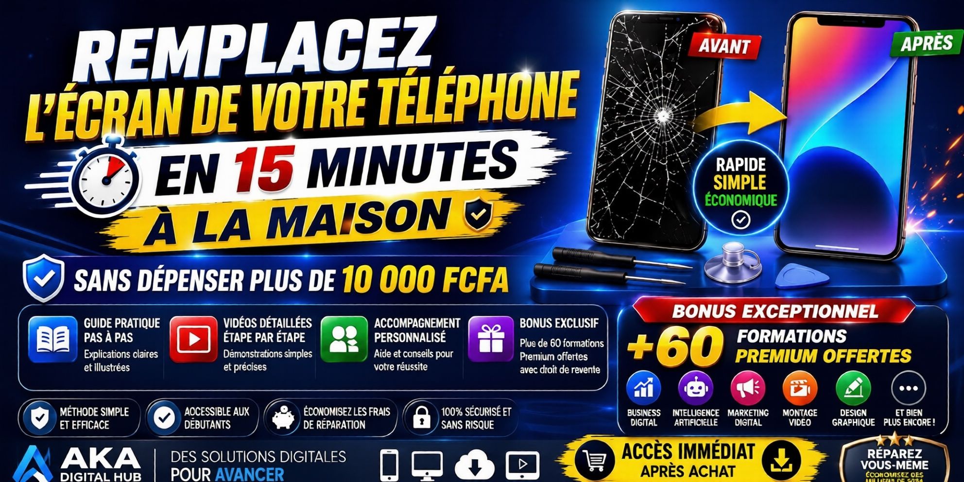 Changer l'écran de votre Android à la maison en seulement 15 minutes sans dépenser plus de 10 000 F