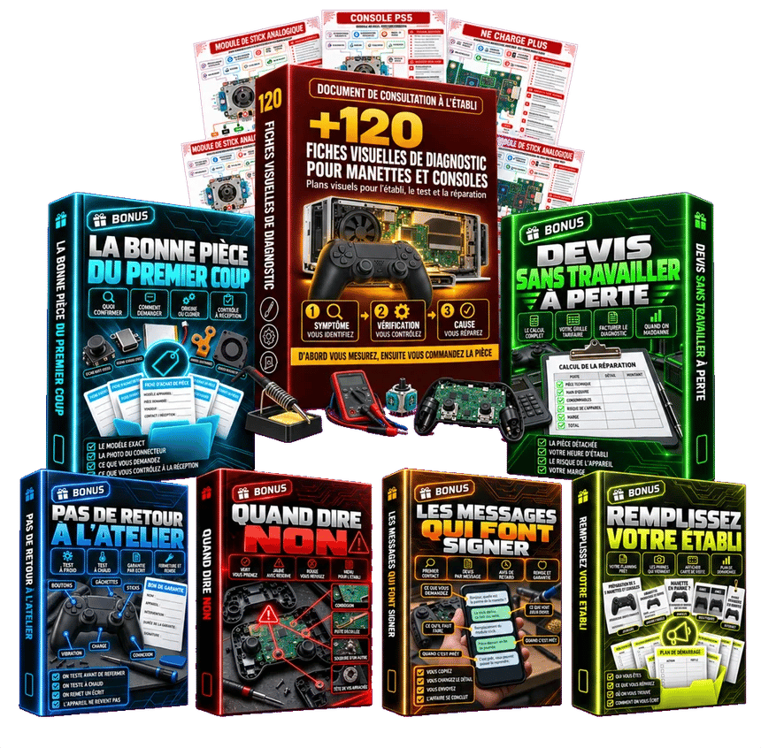 PACK +120 FICHES VISUELLES DE DIAGNOSTIC MANETTES & CONSOLES