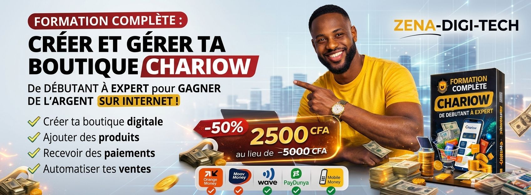 "Créer une Boutique Digitale Rentable avec Chariow"