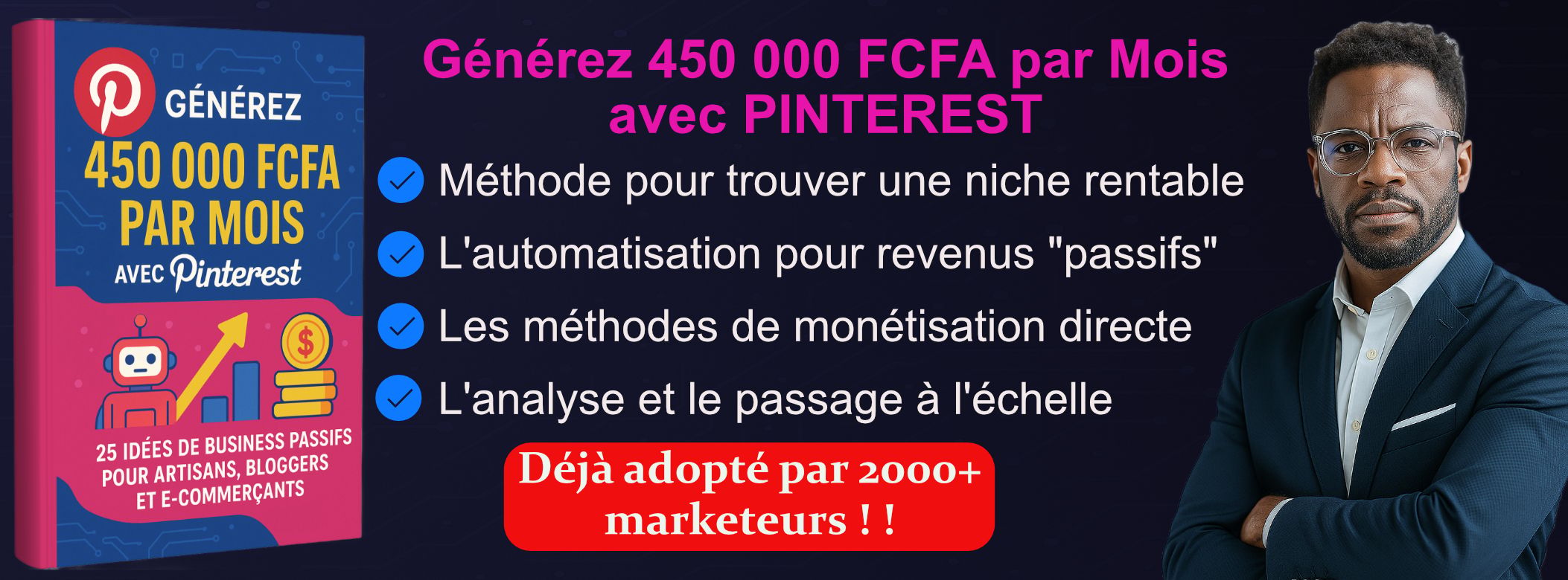 Générez environ 450 000 FCFA par Mois avec Pinterest