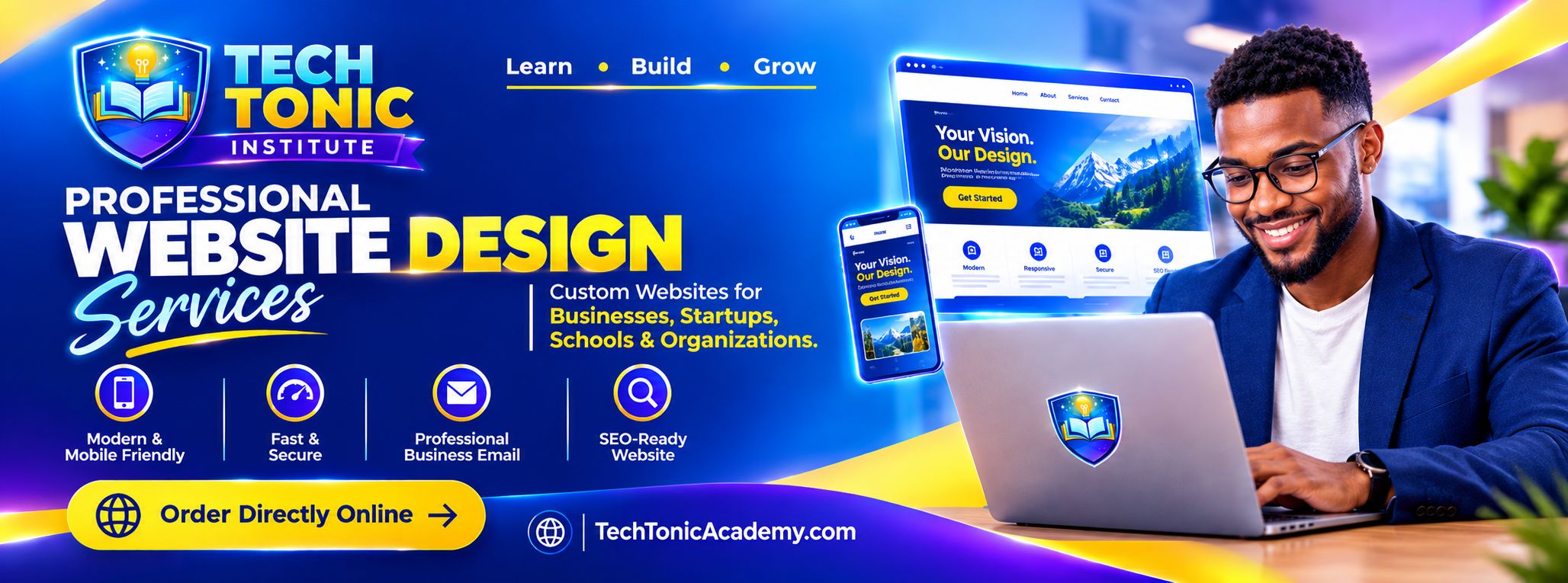 Professional Website Design Package – Free Domain, Hosting & SSL Included